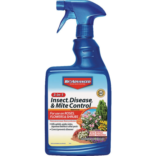 BioAdvanced 3-In-1 24 Oz. Ready To Use Trigger Spray Insect & Disease Killer