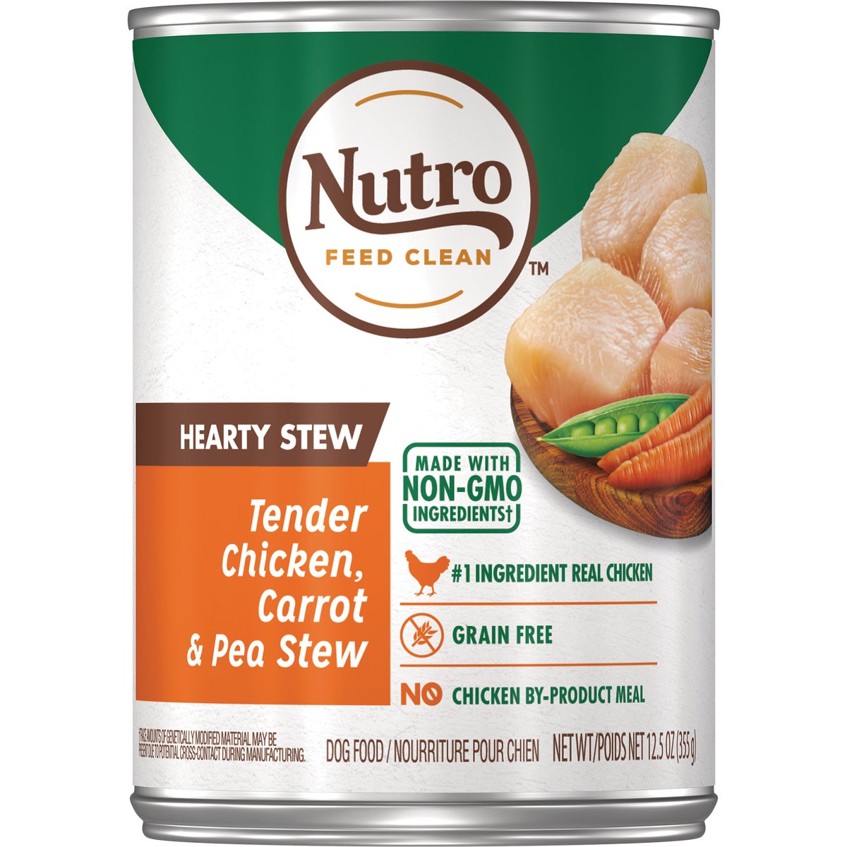 Nutro Grain Free Hearty Stew Tender Chicken, Carrot & Pea Adult Wet Dog Food, 12.5 Oz.