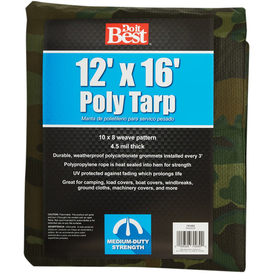 Do it Best Camo Woven 12 Ft. x 16 Ft. Medium Duty Poly Tarp