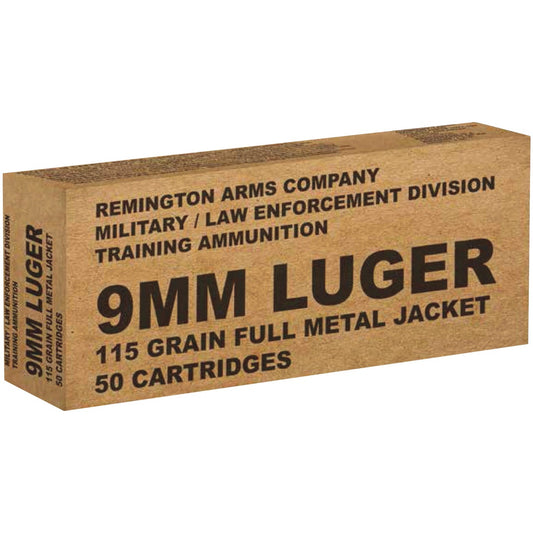 Remington 9mm Luger 115 Grain FMJ Centerfire Ammunition Cartridges