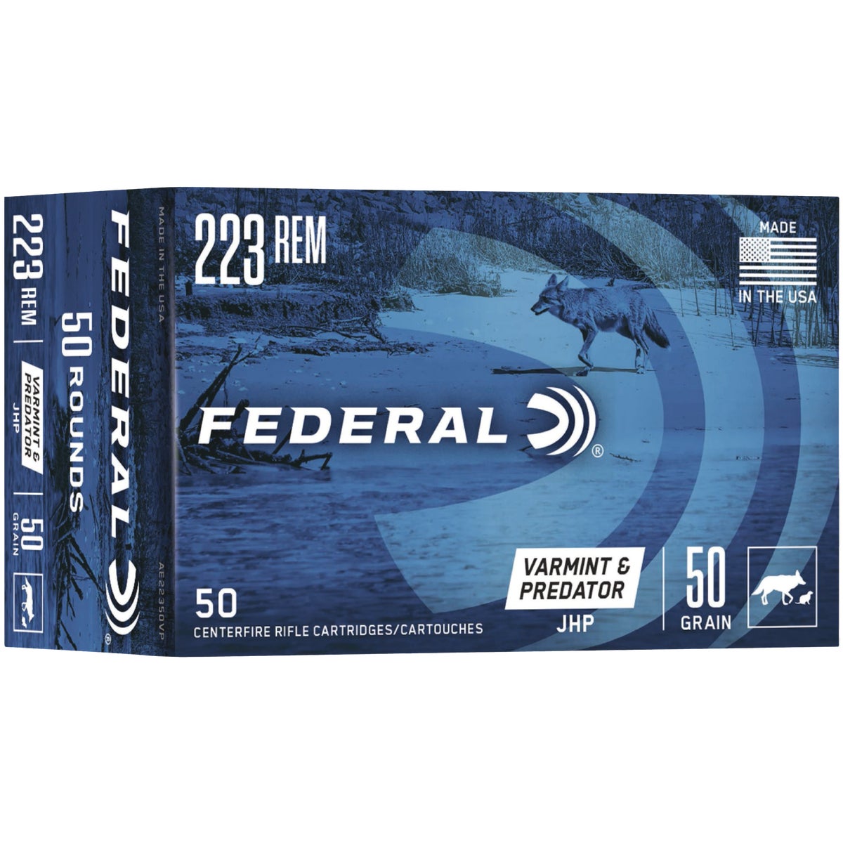 Federal Varmint & Predator .223 50 Grain JHP Centerfire Ammunition Cartridges