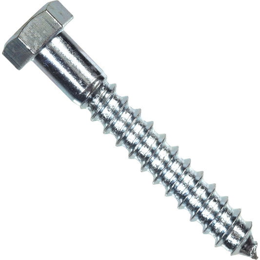 Hillman 1/4 In. x 6 In. Zinc Hex Lag Screw (100 Ct.)
