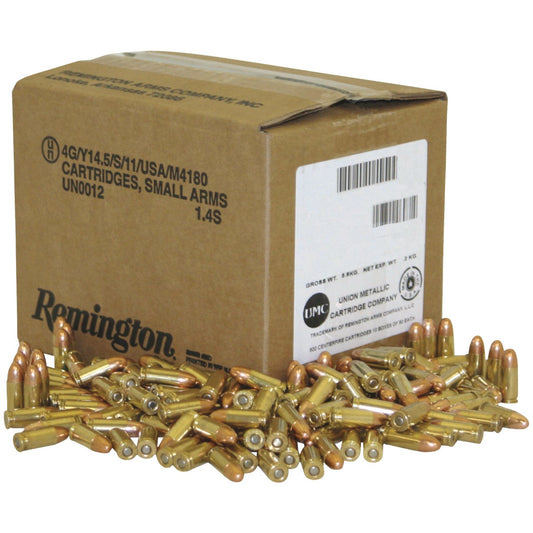 Remington UMC 9mm 115 Grain MC Centerfire Ammunition Cartridges, Bulk Pack