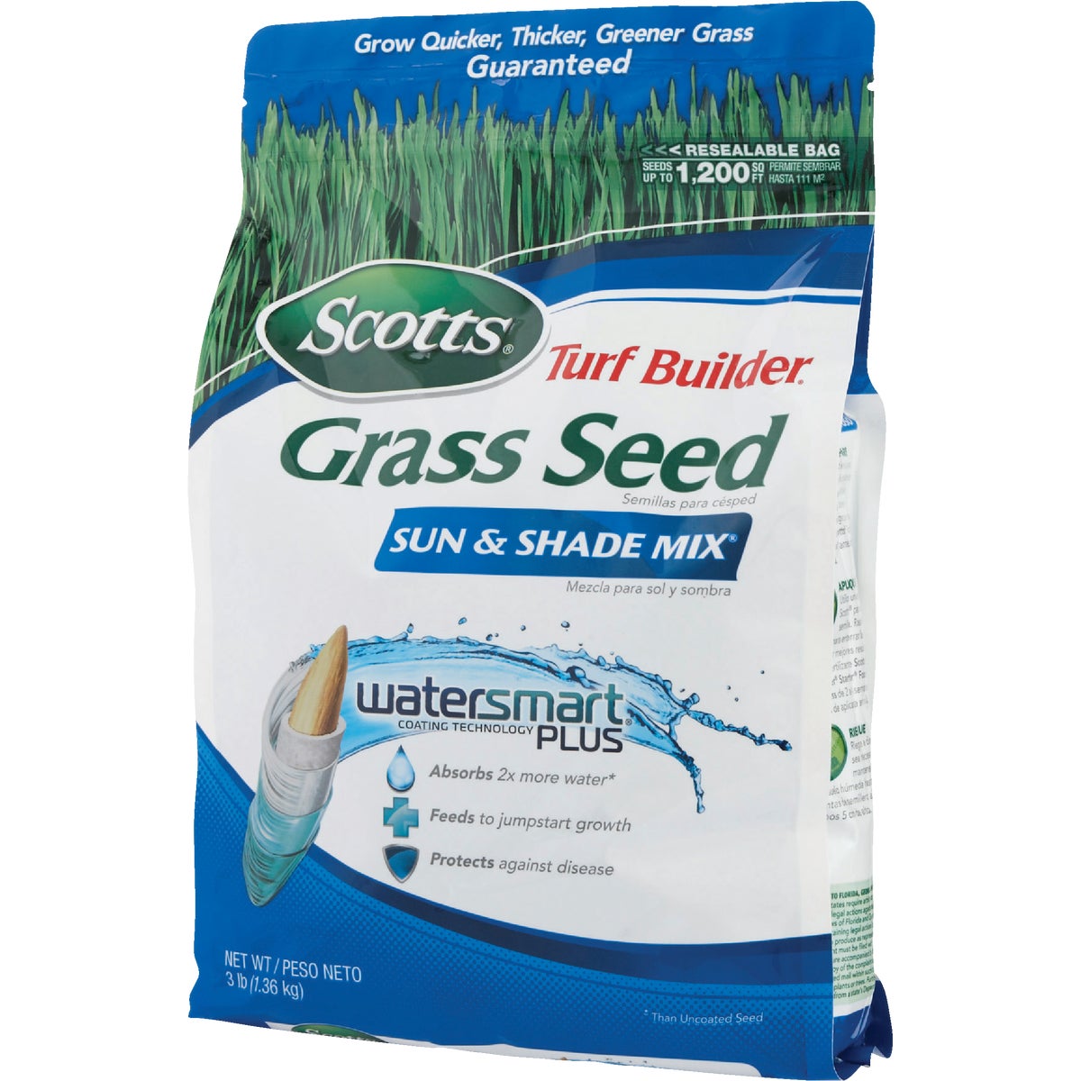 Scotts Turf Builder 3 Lb. Up To 1200 Sq. Ft. Coverage Sun & Shade Grass Seed