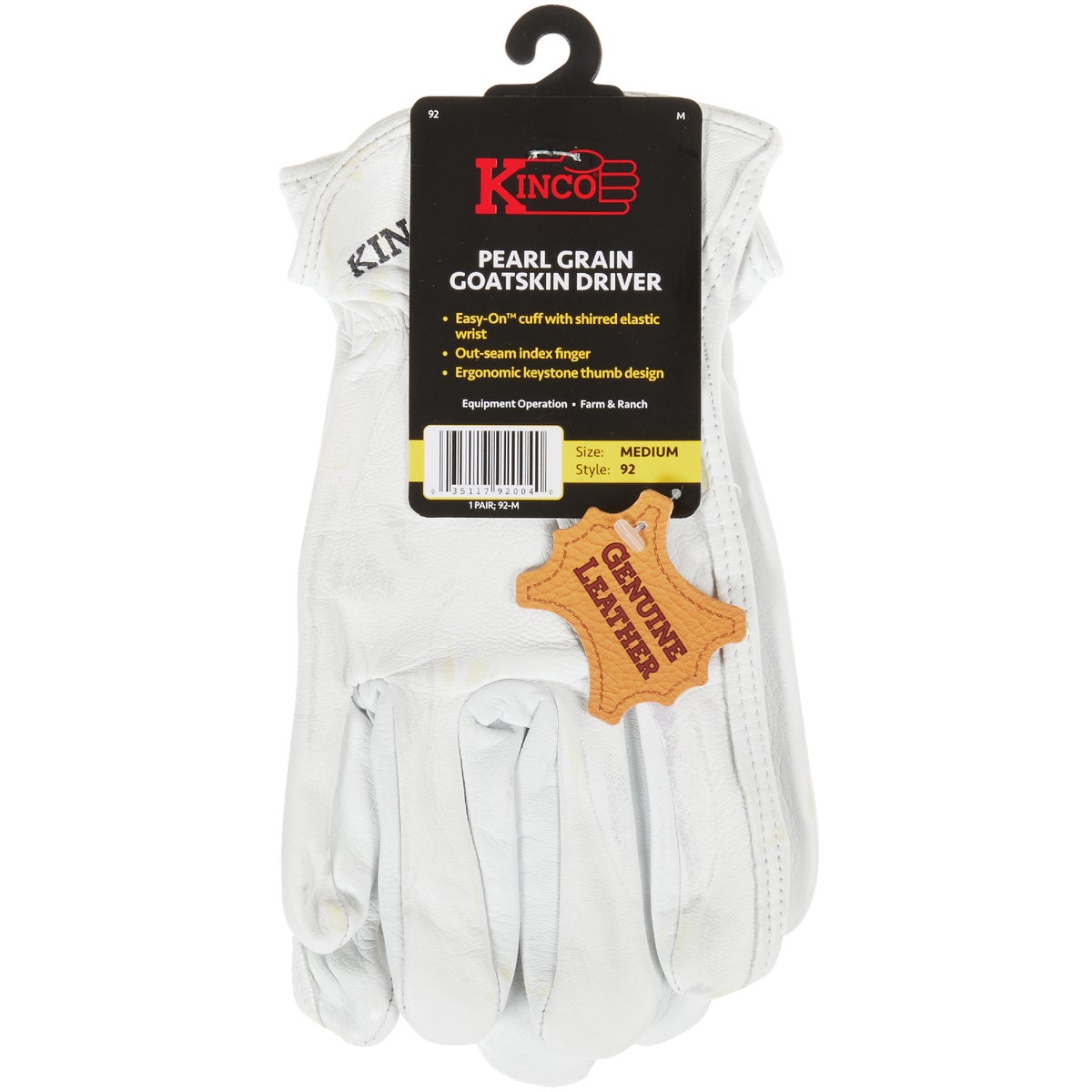 Kinco Men's Medium White Goatskin Leather Driver Glove