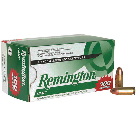 Remington UMC 9mm 115 Grain MC Centerfire Ammunition Cartridges, Value Pack