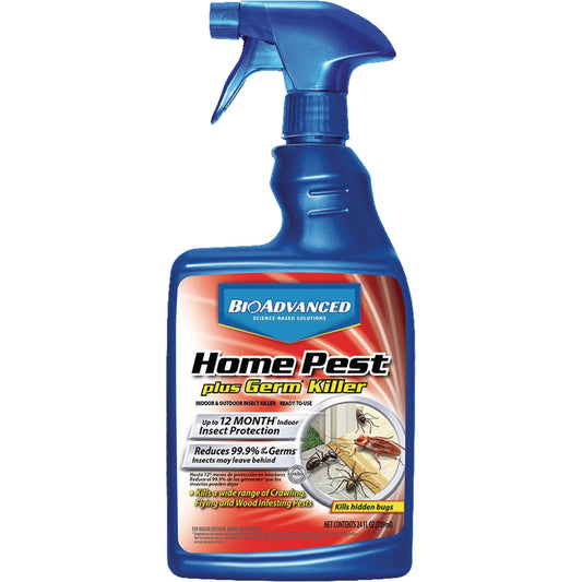 BioAdvanced Home Pest Plus Germ Killer 24 Oz. Ready To Use Trigger Spray Insect Killer