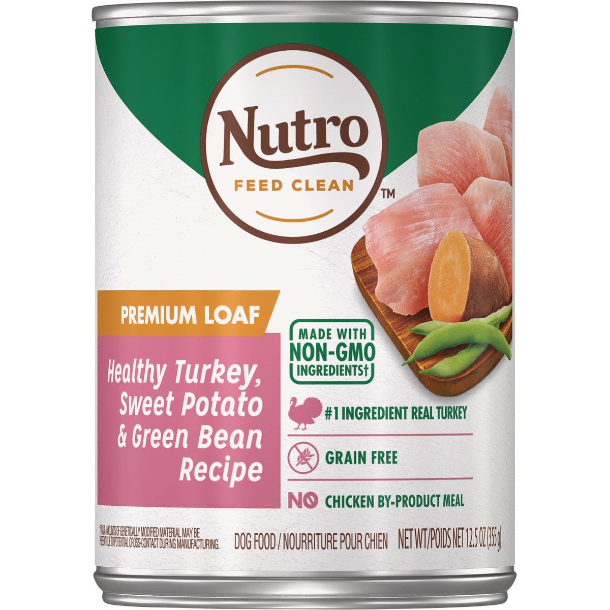 Nutro Grain Free Premium Loaf Healthy Turkey, Sweet Potato, & Green Bean Adult Wet Dog Food, 12.5 Oz.