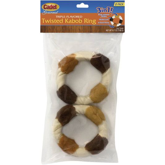 Cadet Gourmet Triple Flavored Chicken, Chicken Liver, & Sweet Potato Shish Kabobs Dog Treat (2-Pack)