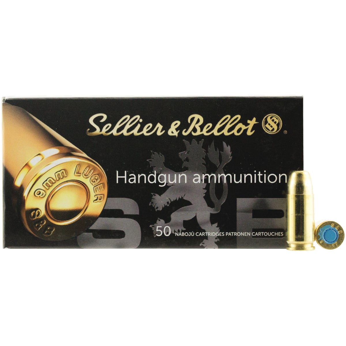 Sellier & Bellot 9mm Luger/9mm Para 124 Grain FMJ Centerfire Ammunition Cartridges