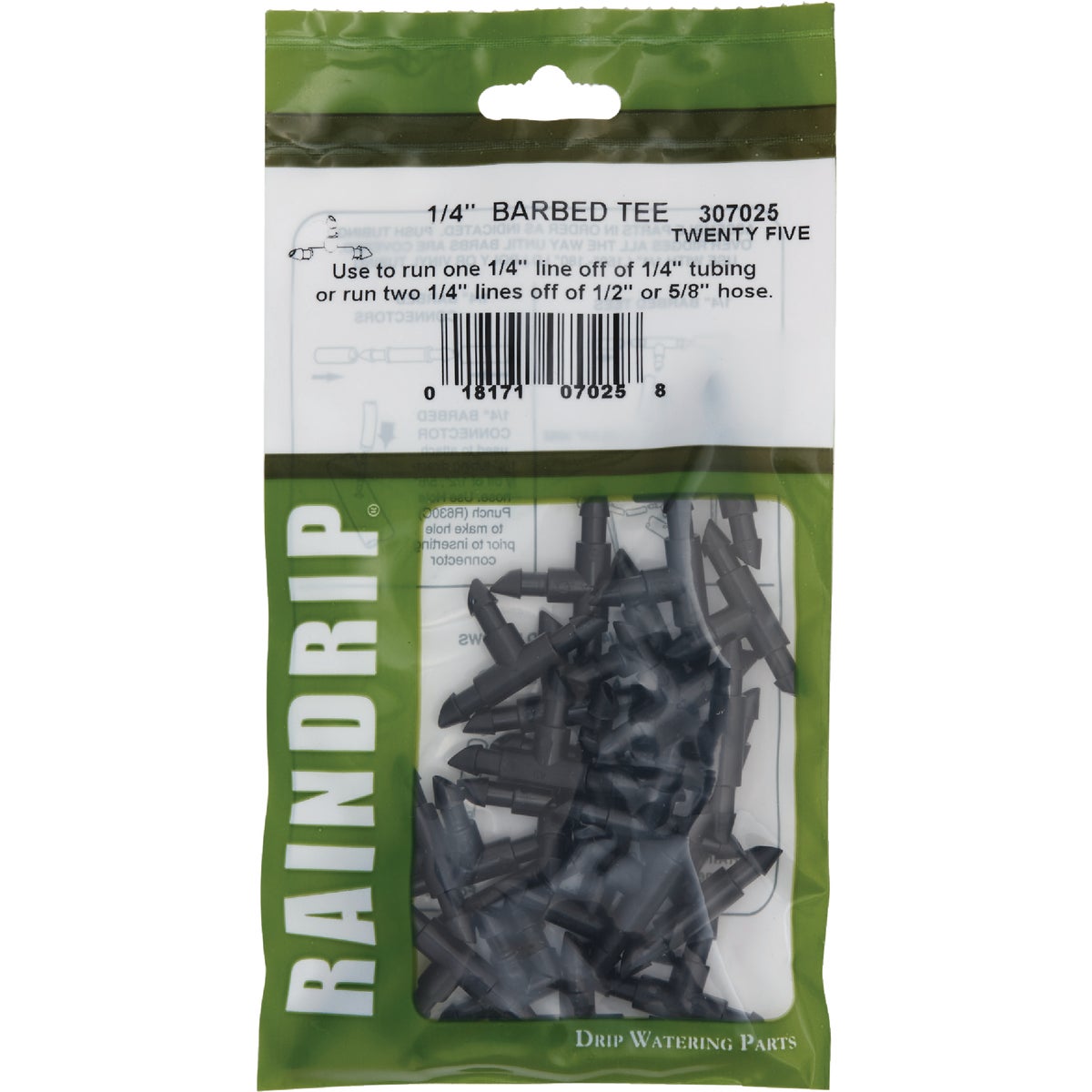 Raindrip 1/4 In. Barb x 1/4 In. Barb Tee (25-Pack)