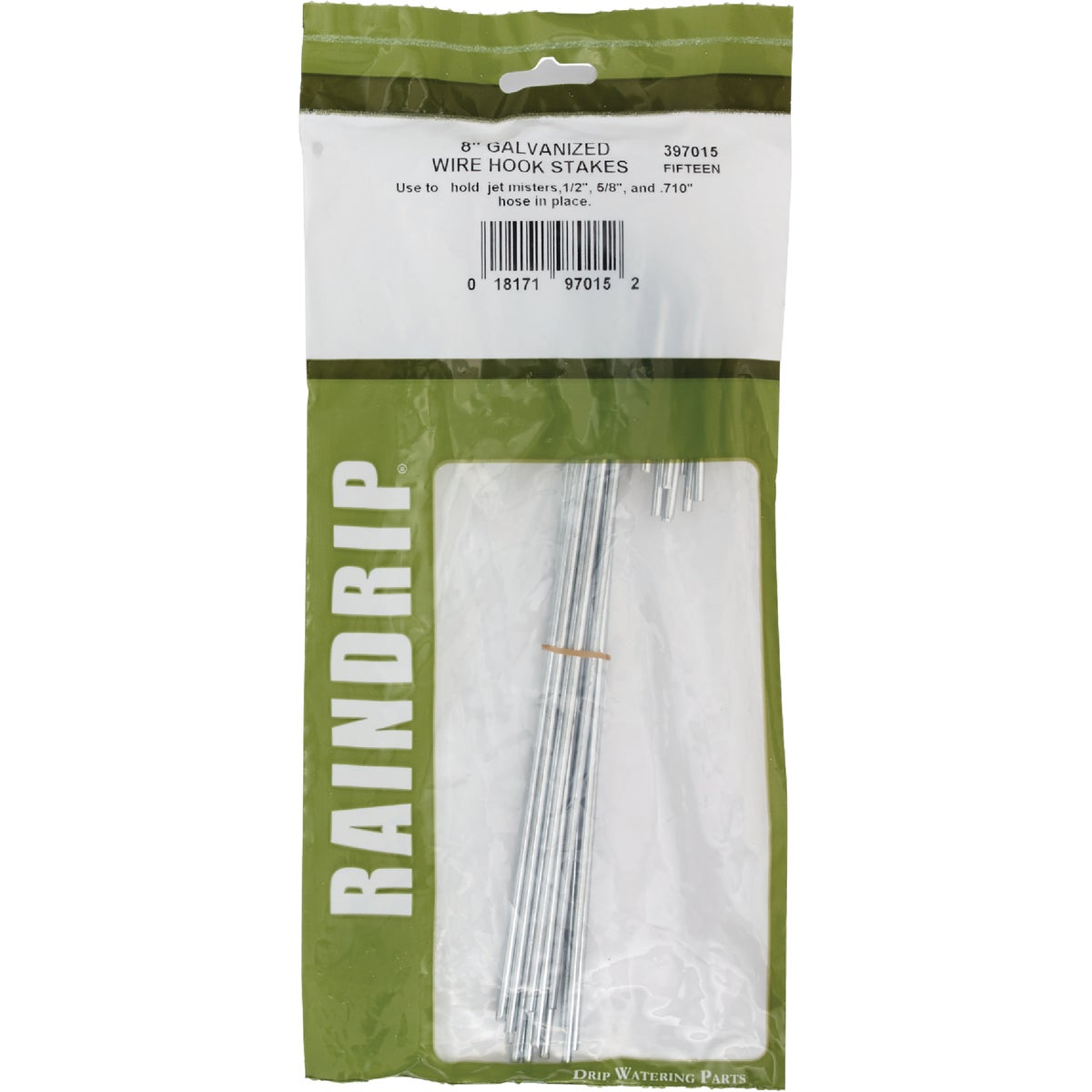 Raindrip 1/2, 5/8, 0.710 In. Tubing Hook Galvanized Wire Stake (15-Pack)