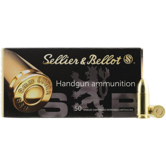 Sellier & Bellot 9mm Luger/9mm Para 115 Grain FMJ Centerfire Ammunition Cartridges