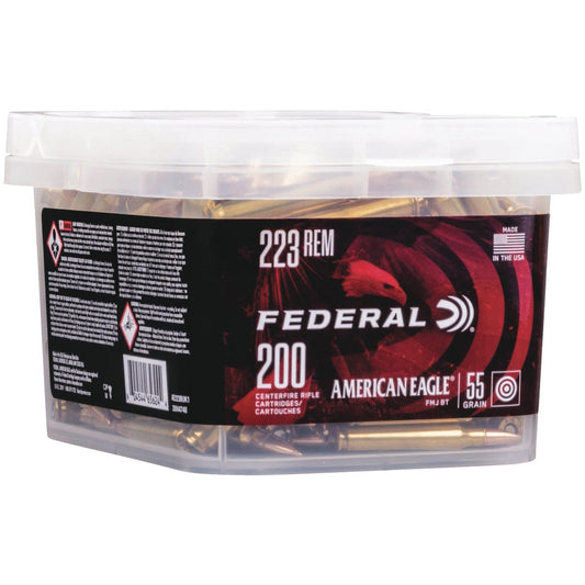 Federal American Eagle .223 Rem 55 Grain FMJ Centerfire Ammunition Cartridges