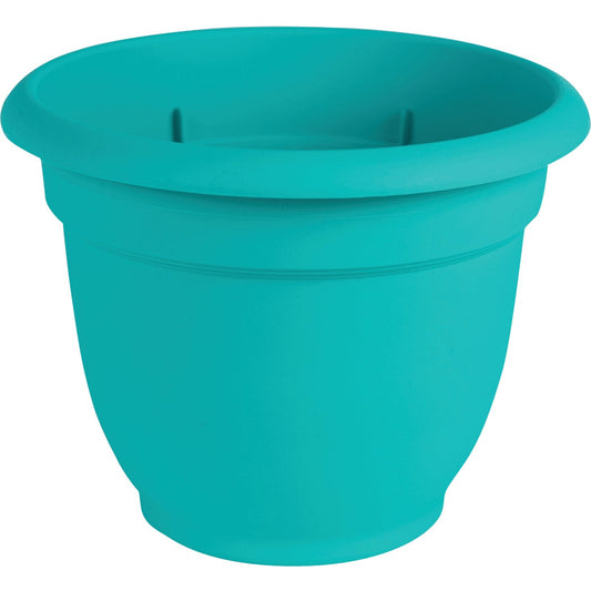 Bloem Ariana 13.75 In. H. x 16 In. Dia. Plastic Self Watering Bermuda Teal Planter