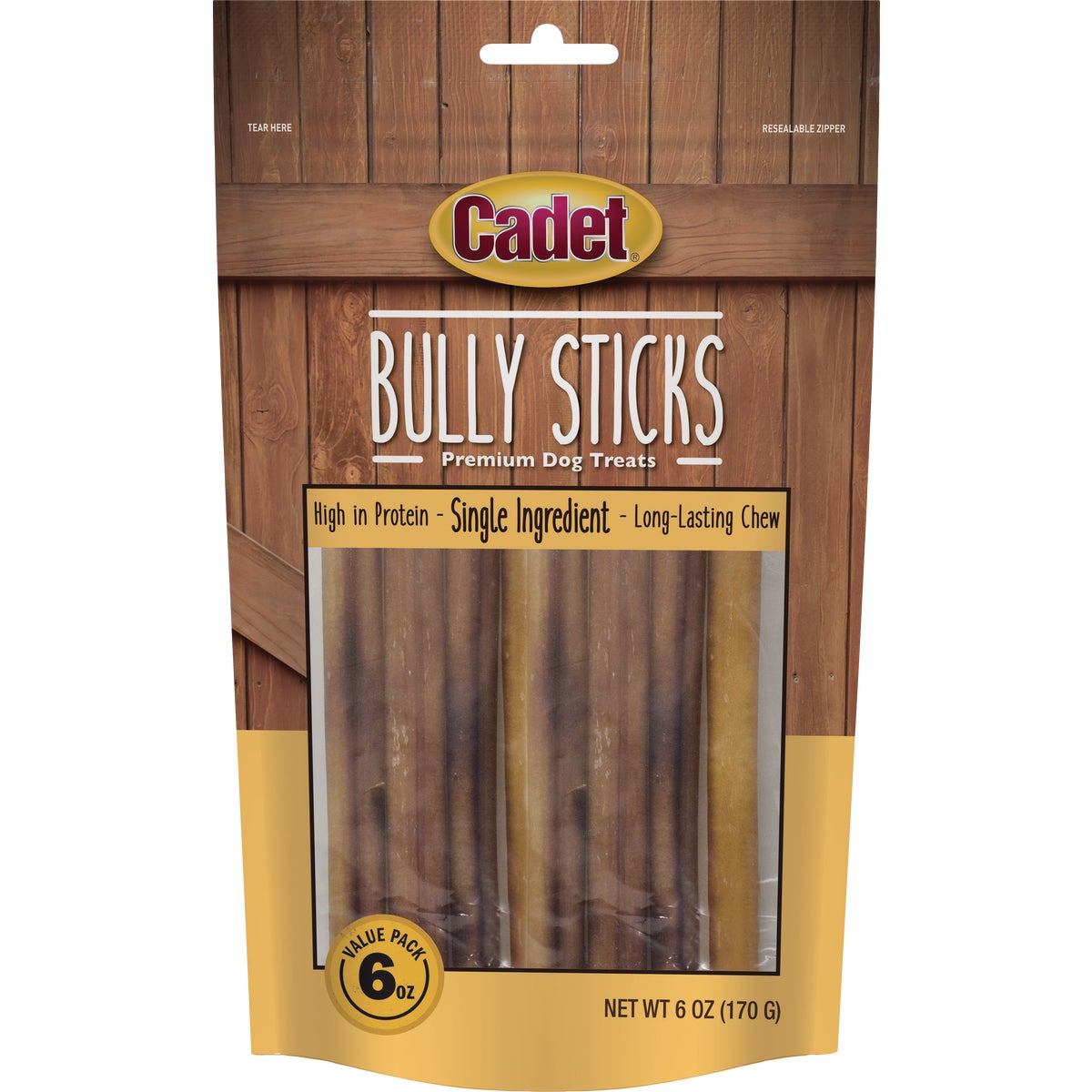 Cadet Beef Bully Sticks Dog Treat, 6 Oz.