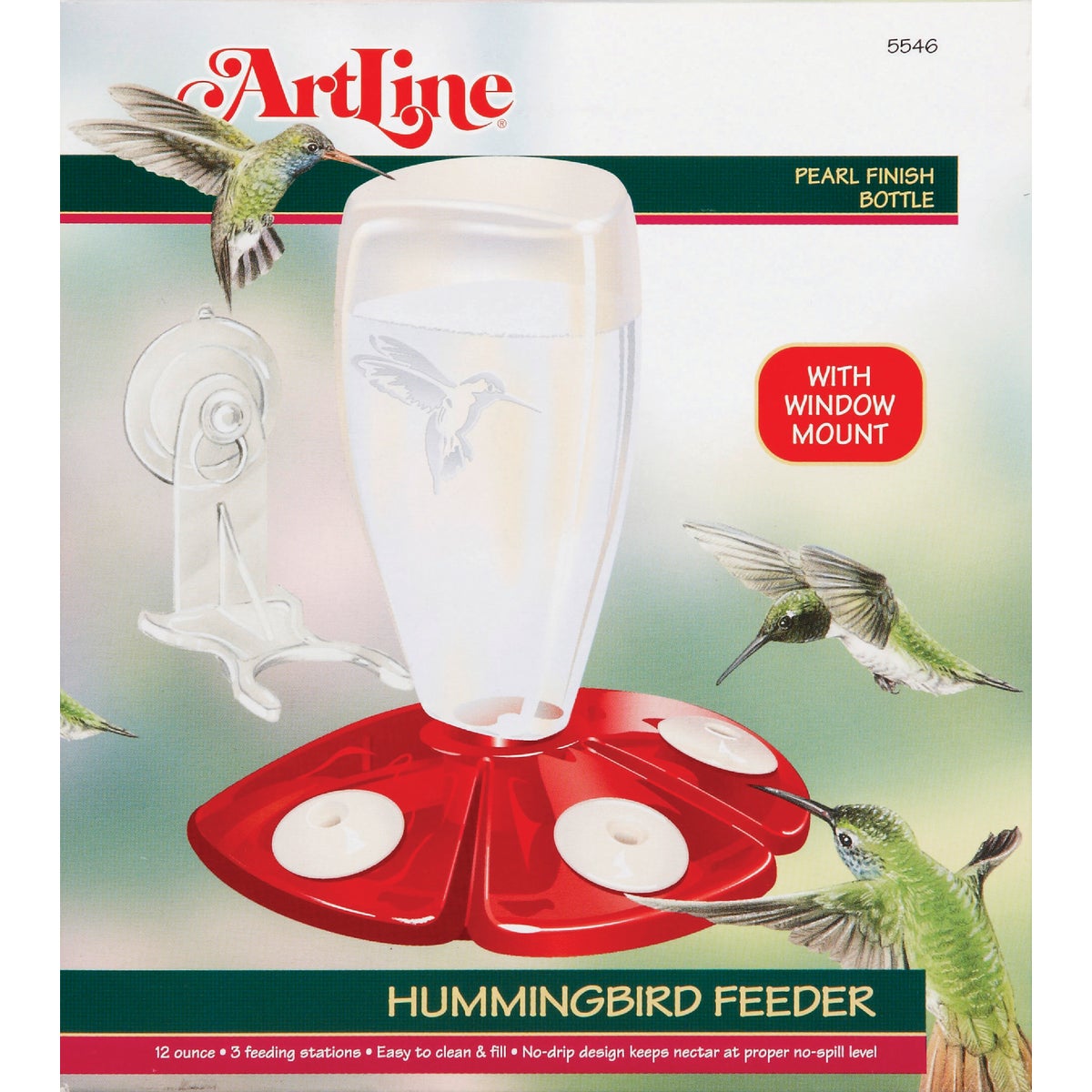 Audubon 12 Oz Plastic Window Mount Hummingbird Feeder