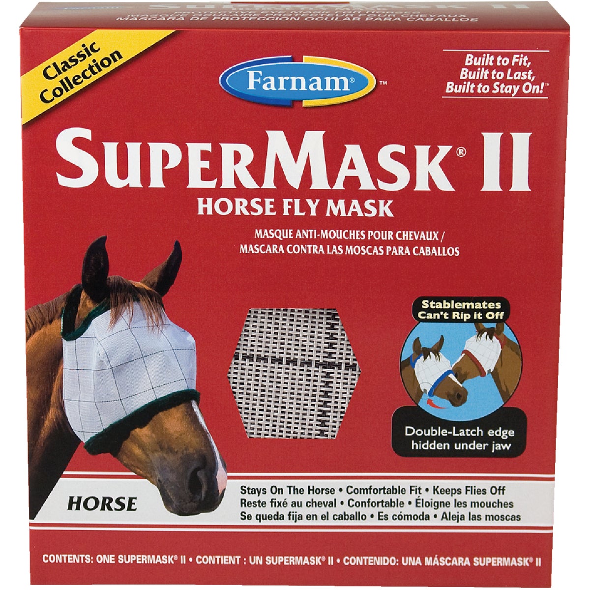 Farnam SuperMask II Standard Silver Horse Fly Mask