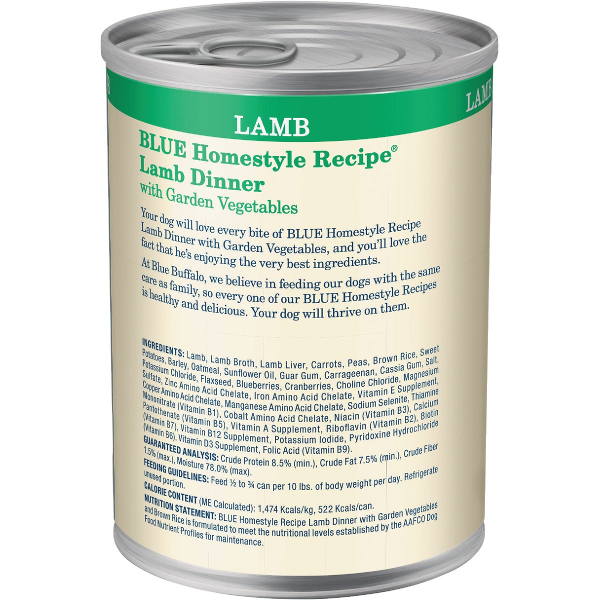 Blue Buffalo Homestyle Recipe Lamb & Garden Vegetables Adult Wet Dog Food, 12.5 Oz.