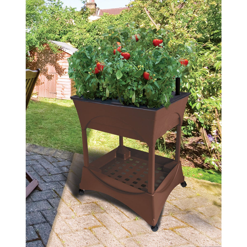 Easy Pickers 24 In. W. x 30 In. H. x 20 In. L. Earth Brown Polyethylene Elevated Garden Kit & Stand