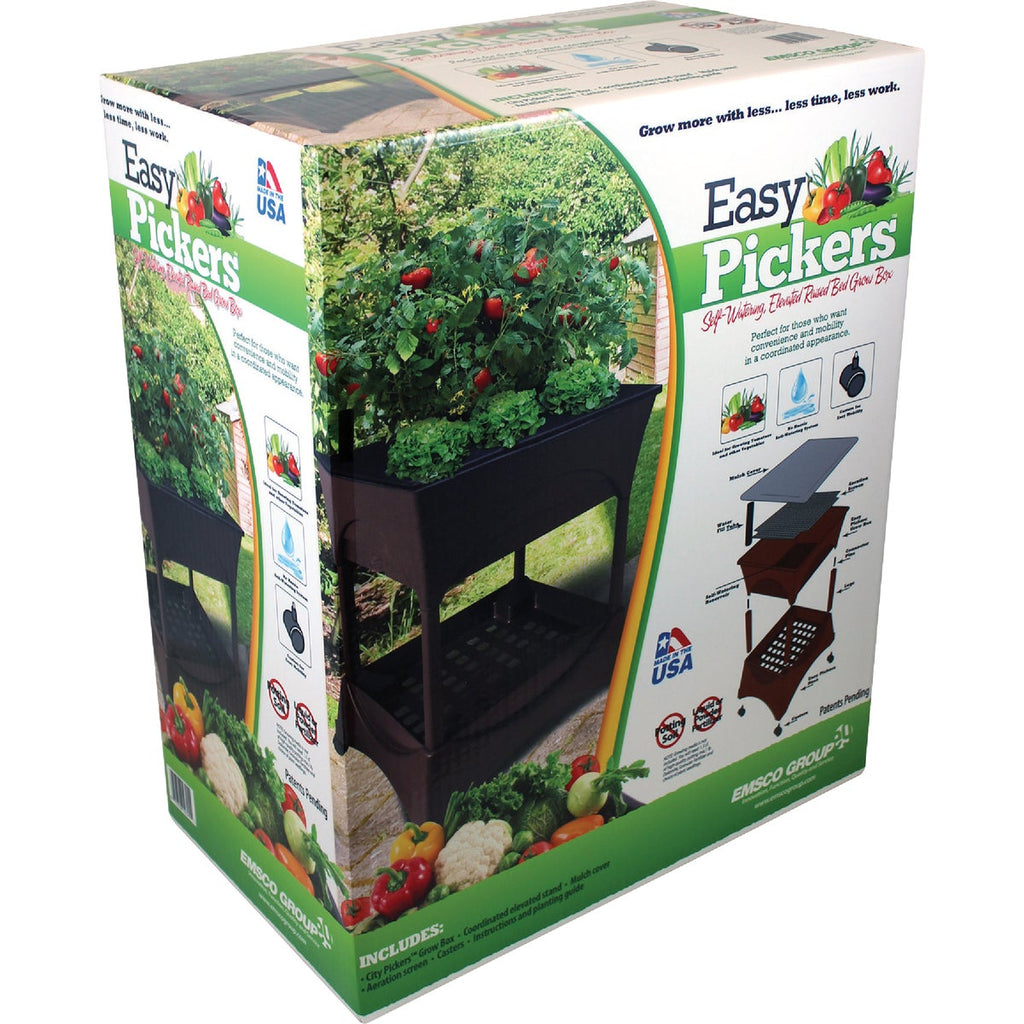 Easy Pickers 24 In. W. x 30 In. H. x 20 In. L. Earth Brown Polyethylene Elevated Garden Kit & Stand