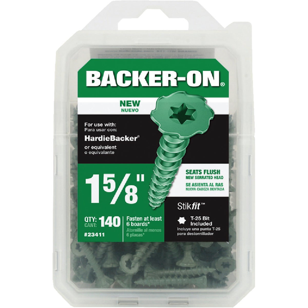 Buildex Backer-On #10 x 1-5/8 In. Cement Board Screw (140 Ct.)