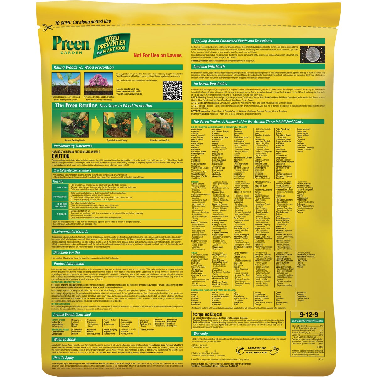 Preen Grass & Weed Preventer Plus Plant Food, 13 Lb.