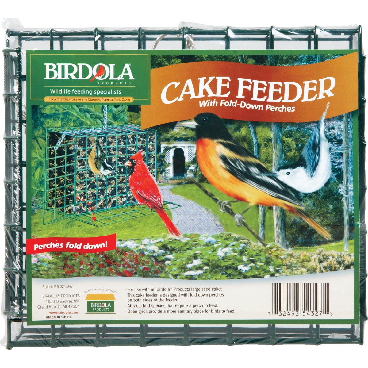 Birdola Green 2-Cake Wire Large Snack Cake Suet Feeder