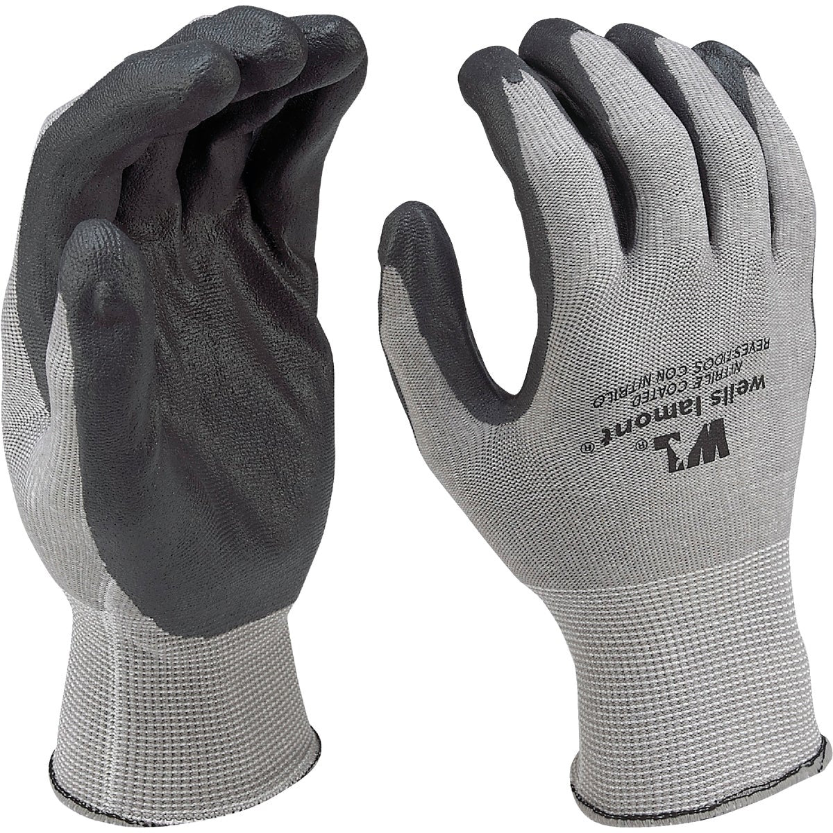 Wells Lamont Men's Large Fine Gauge Knit Nitrile Coated Glove