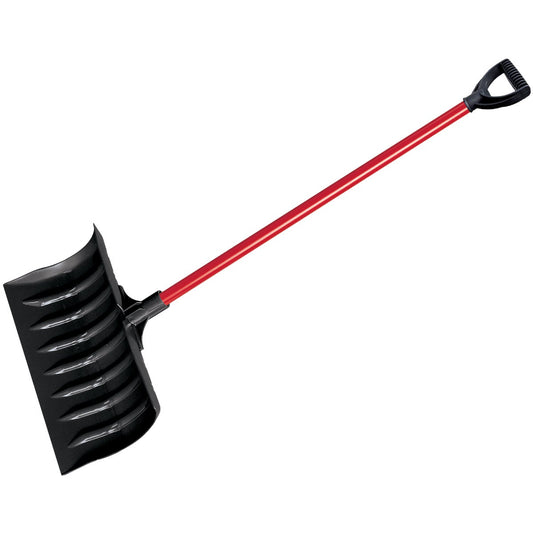 True Temper 18 In. Poly Snow Pusher with 37.75 In. Steel Handle