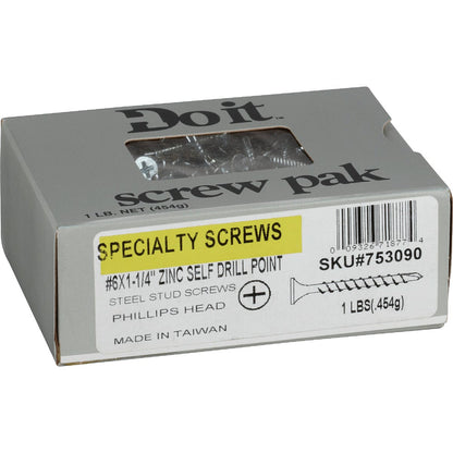 Do it #6 x 1-1/4 In. Fine Thread Self-Drilling Drywall Screw (1 Lb. Box)