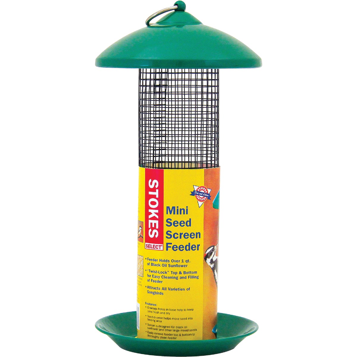 Stokes Select Green Plastic 1.6 Lb. Capacity Mini Screen Tube Bird Feeder