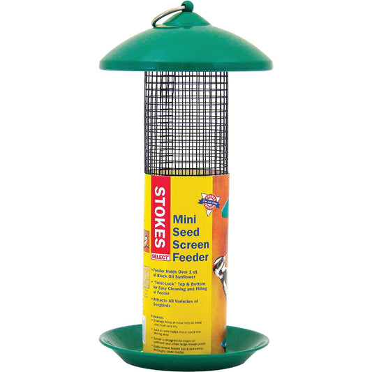 Stokes Select Green Plastic 1.6 Lb. Capacity Mini Screen Tube Bird Feeder