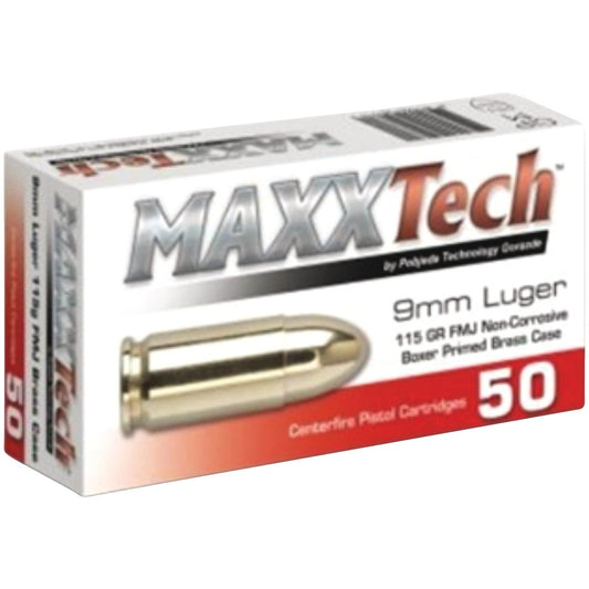 Tulammo Maxx Tech 9mm 115 Grain FMJ Centerfire Ammunition Cartridges