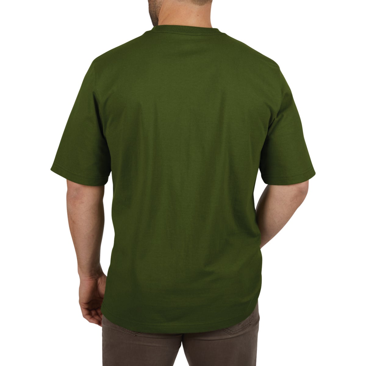 Milwaukee Small Olive Green Short Sleeve Men's Heavy-Duty Pocket T-Shirt