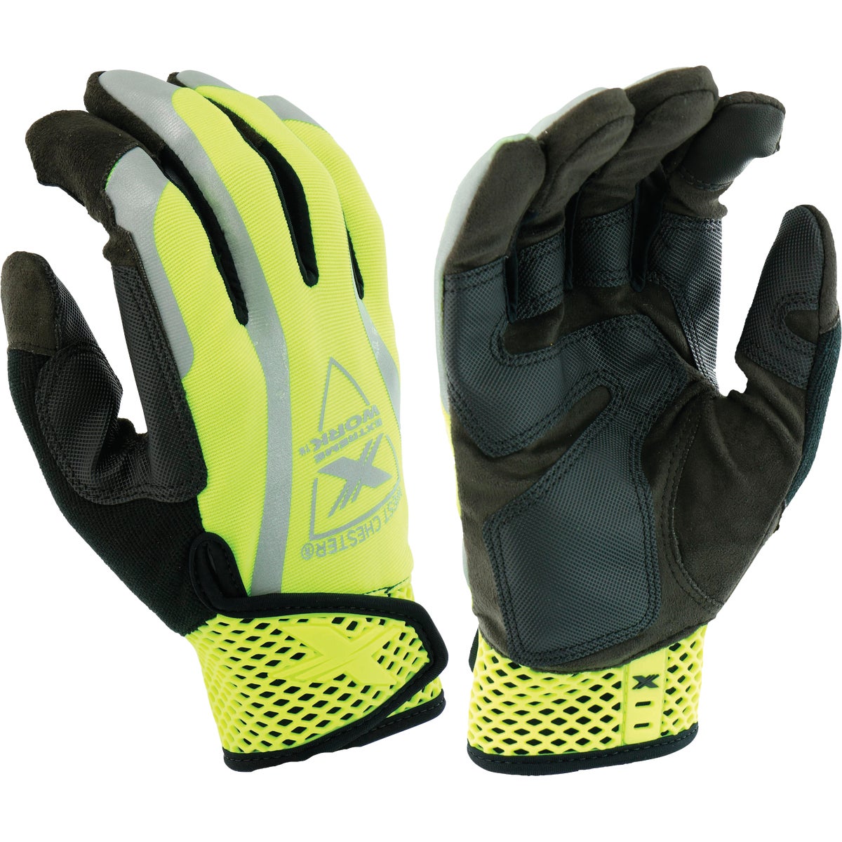 West Chester Protective Gear Extreme Work VizX Men's Large Synthetic Leather Safety Work Glove