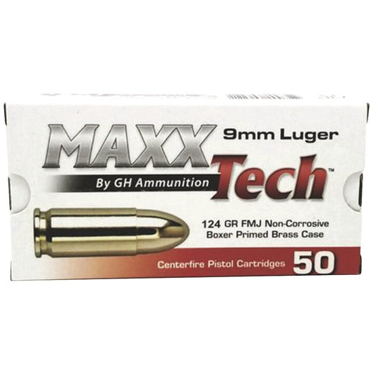 Tulammo Maxx Tech 9mm 124 Grain FMJ Centerfire Ammunition Cartridges