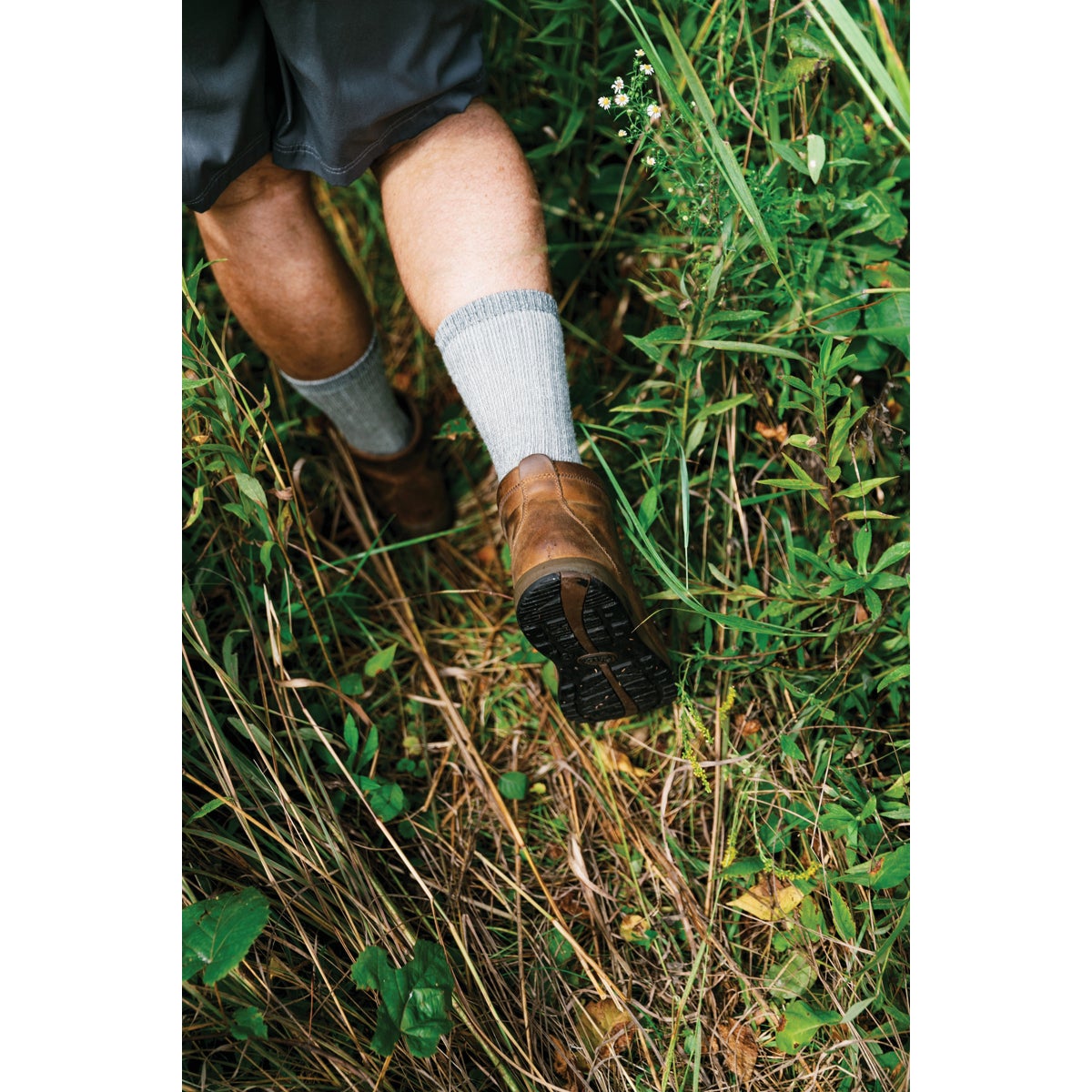 Hiwassee Trading Company Men's Extra Large Charcoal Medium Weight Hiking Crew Sock