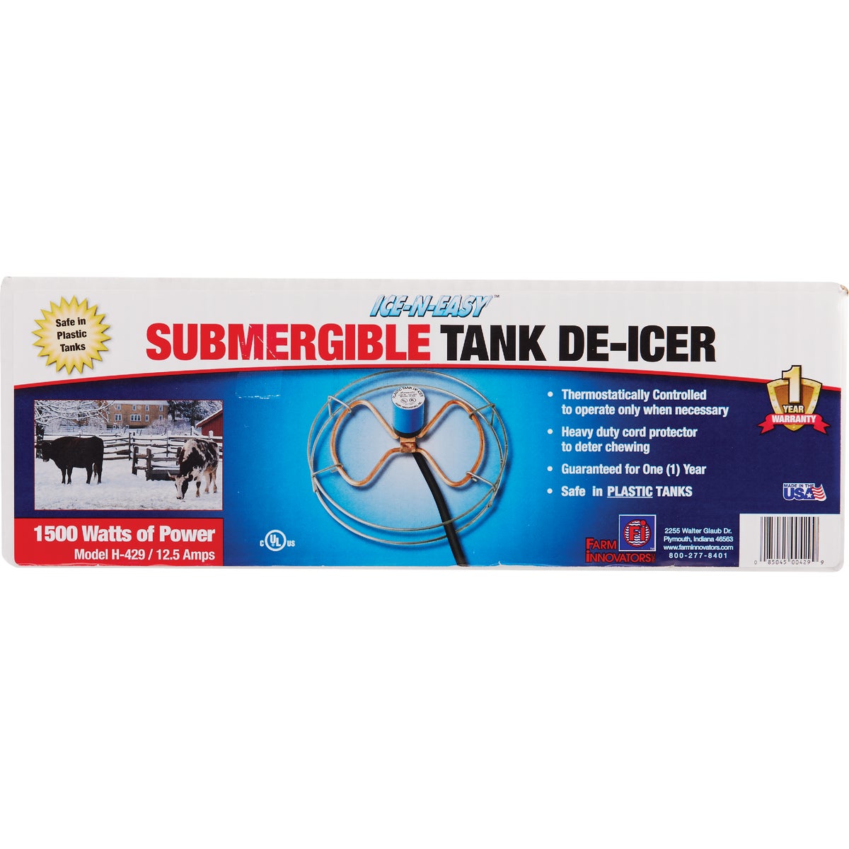 Farm Innovators 1500W Economical Submergible De-Icer