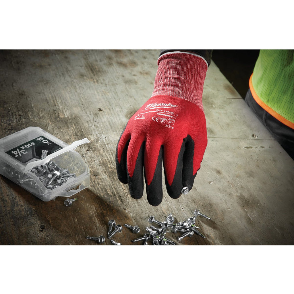 Milwaukee Unisex Large Nitrile Coated Cut Level 1 Work Glove