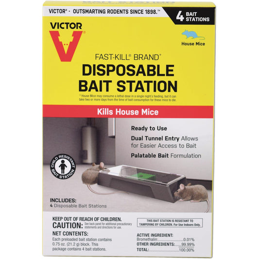 Victor Fast-Kill Disposable Mouse Bait Station (4-Pack)