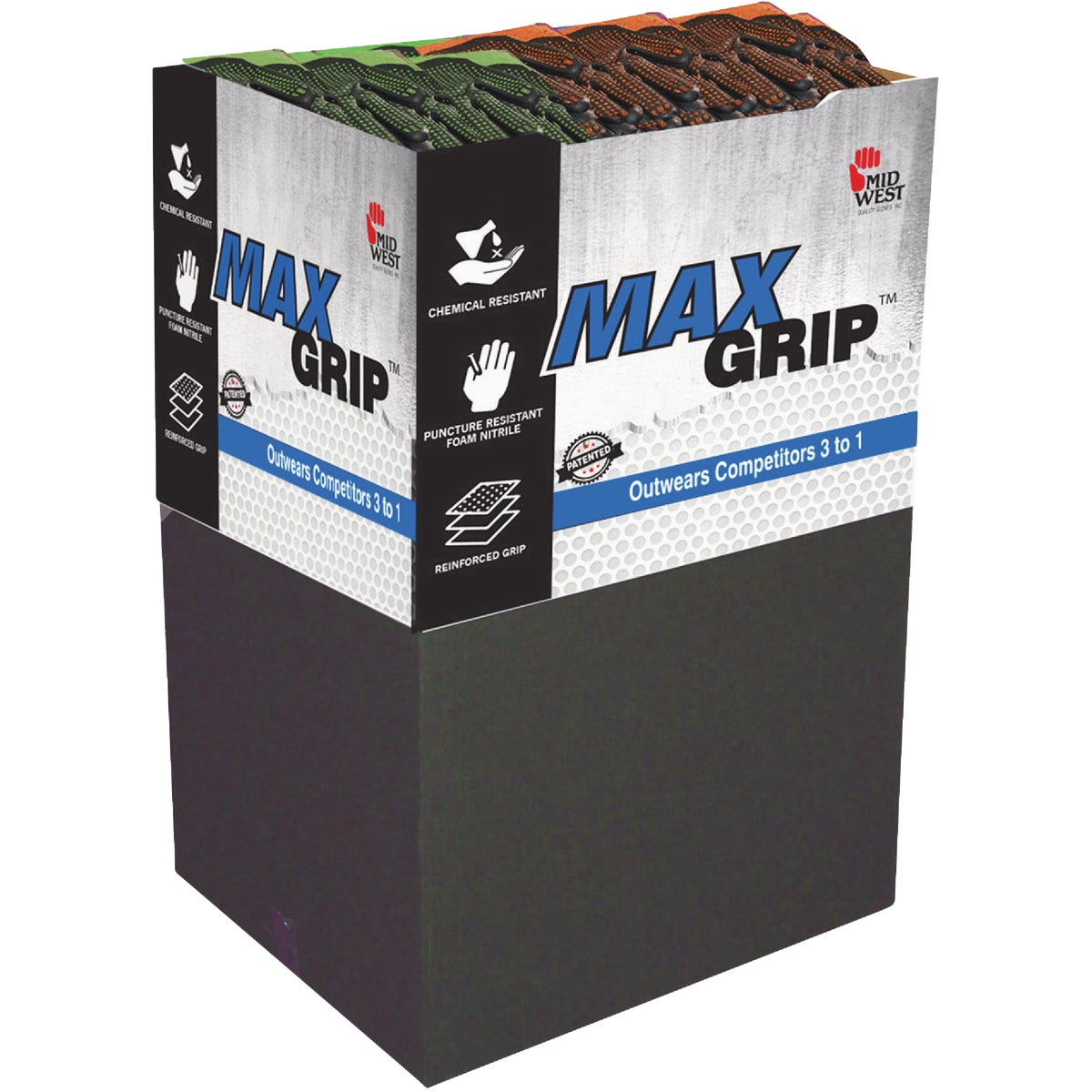 Midwest Gloves & Gear MAX Grip Coated Gloves Pallet Display