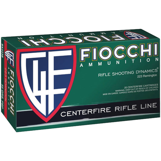 Fiocchi Field Dynamics .223 Rem 55 Grain PSP Centerfire Ammunition Cartridges