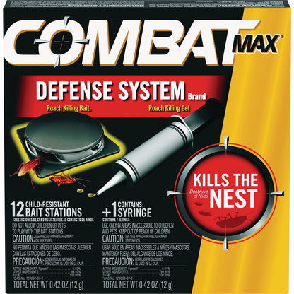 Combat Max Roach Defense System with Bait Stations & Gel
