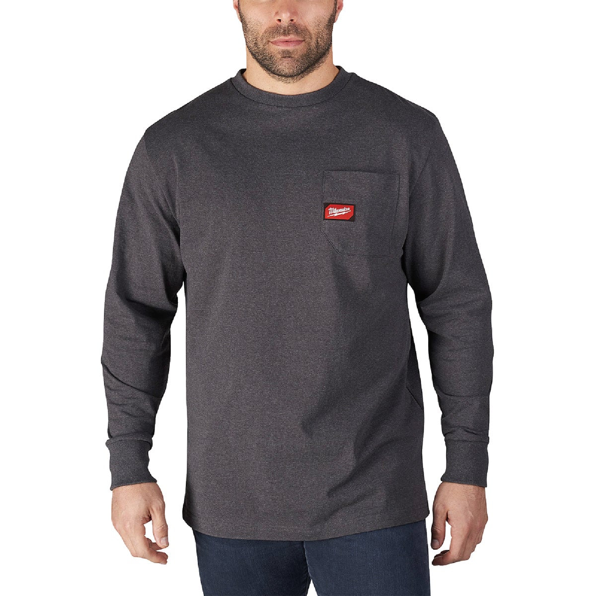Milwaukee Medium Gray Long Sleeve Men's Heavy-Duty Pocket Shirt