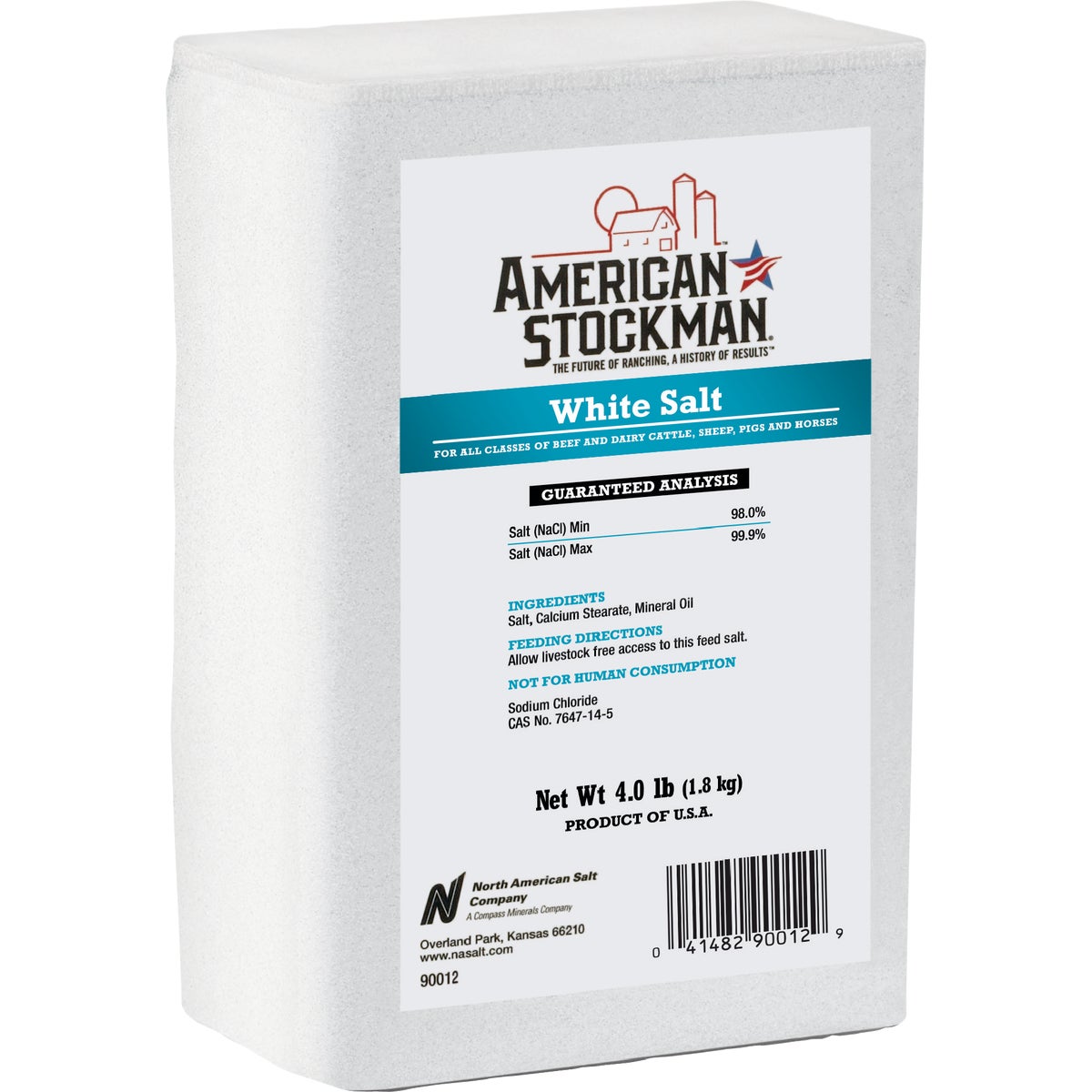 American Stockman 4 Lb. Plain White Salt Block