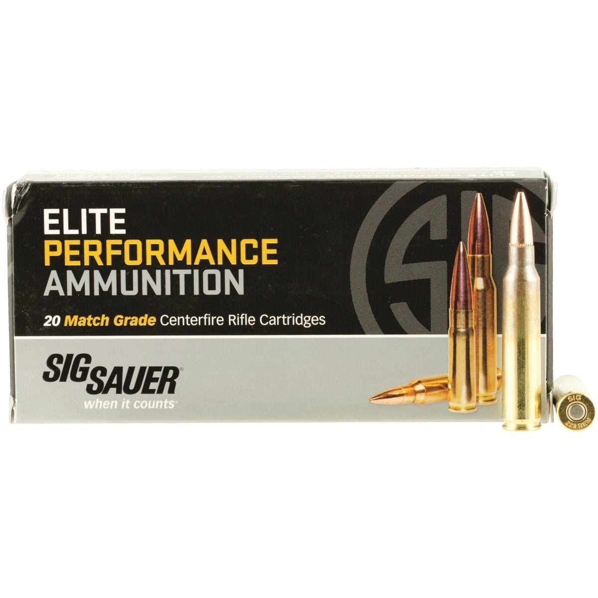 Sig Sauer Elite Performance Match Grade .223 Rem 77 Grain Centerfire Ammunition Cartridges