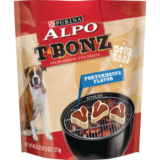 Purina Alpo T-Bonz Porterhouse Flavor Chewy Dog Treat, 45 Oz.