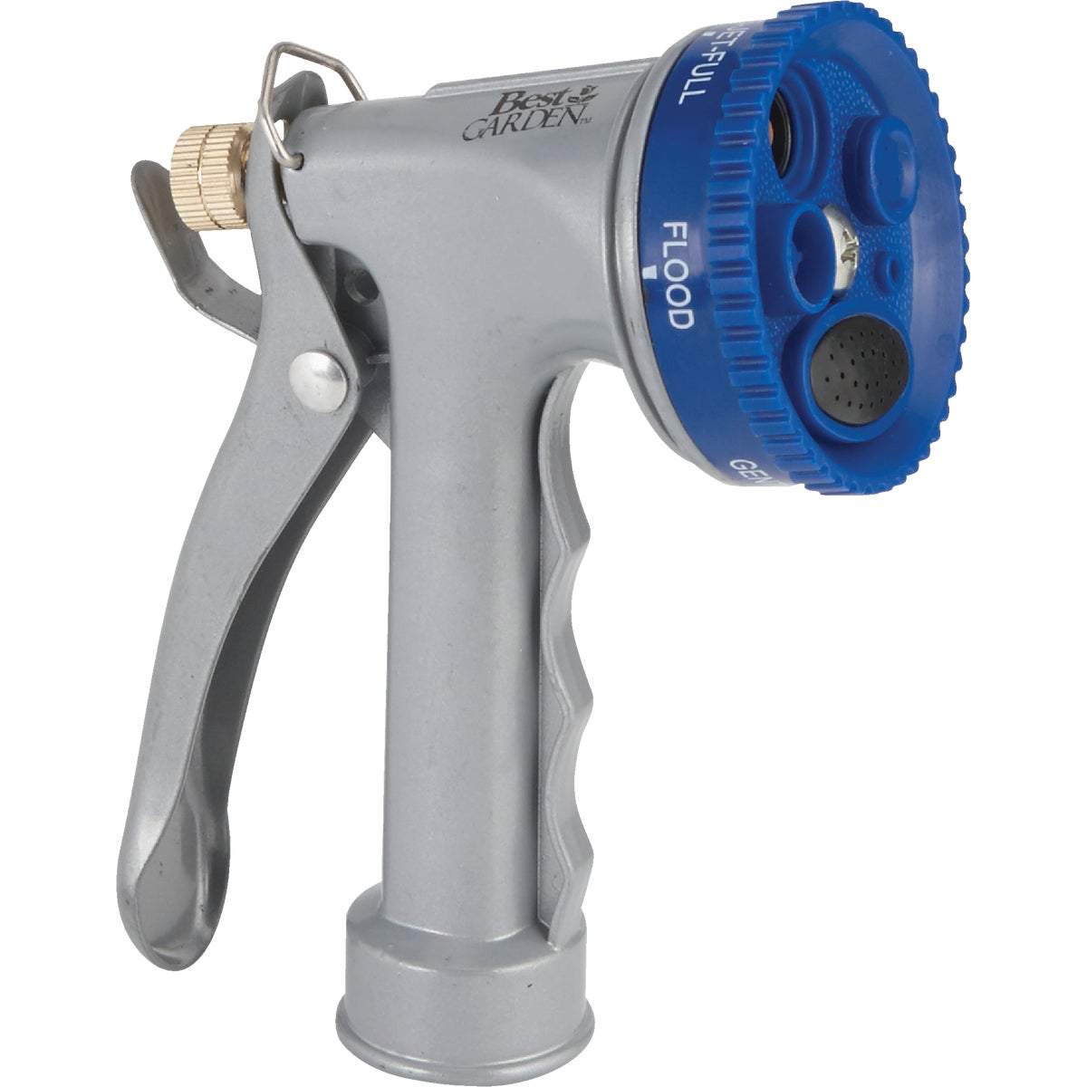 Best Garden Metal 5-Pattern Nozzle, Blue & Gray