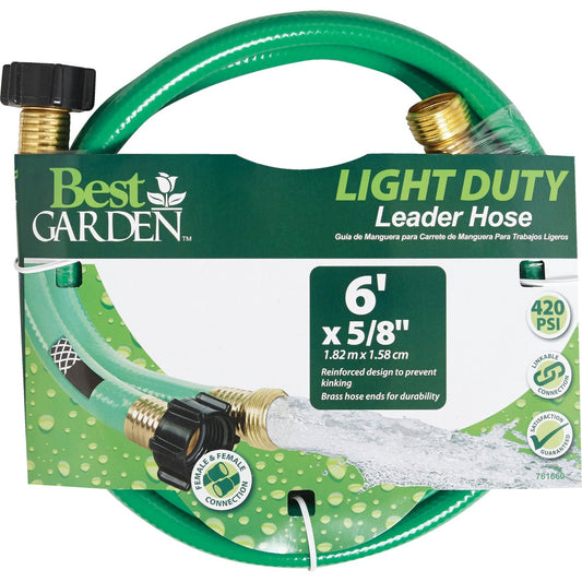 Best Garden 5/8 In. Dia. x 6 Ft. L. Leader Hose with Male & Female Couplings